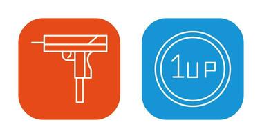 Gun and 1UP Icon vector