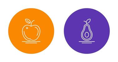 Apple and Avocado Icon vector