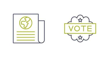 Newspaper and Vote  Icon vector