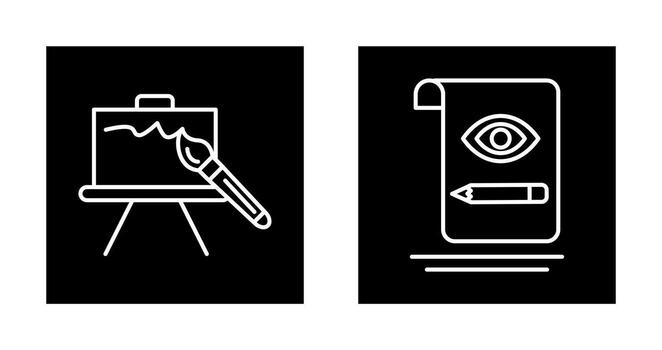 canvas and sketch Icon vector