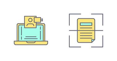 Video Call and Scan Icon vector