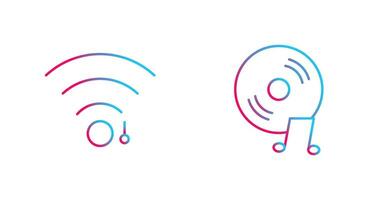 wifi sign and music cd  Icon vector