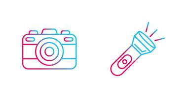 Camera and Flash Light Icon vector