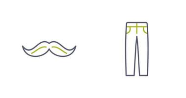 Moustache Men Pants Icon vector