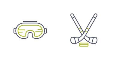 Goggle and Ice Hockey Icon vector