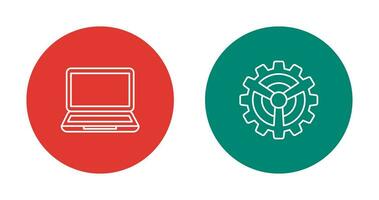 Laptop and Setting Icon vector