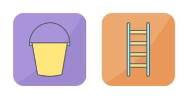 Water Bucket and Ladder Icon vector