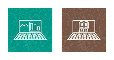 Online Stats and Online Study Icon vector