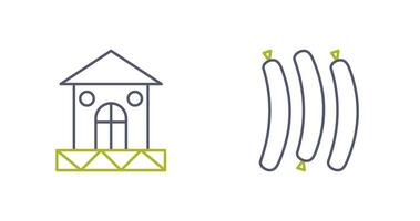 House and Hot Sausage Icon vector