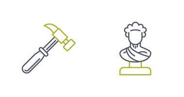 Hammer and Statue Icon vector