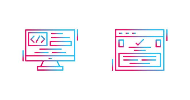 codificación y completar icono vector