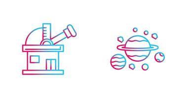 observatory and planets Icon vector