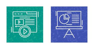 Video Content and Pie Chart Icon vector