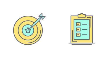 Dart and Checklist Icon vector