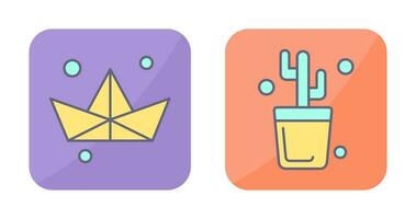 Origami and Cactus Icon vector