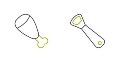 Cooked Ham and utensil Icon vector