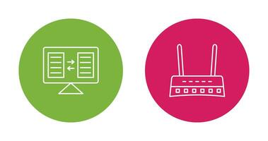 File Sharing and Router Icon vector