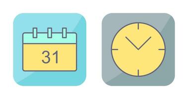 icono de calendario y reloj vector