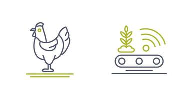 Poultry and Conveyor Icon vector