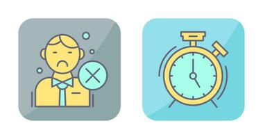 Rejected and Alarm Clock Icon vector