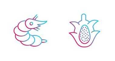 Shrimp and Dragon Fruit Icon vector