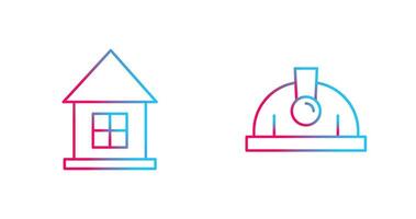 House and Helmet Icon vector