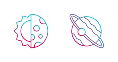 day and night and planet Icon vector