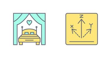 Bed and Axis Icon vector