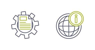 cogwheel and world Icon vector