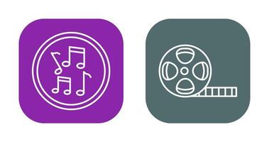 Musical Notes AND Film Reel Icon vector