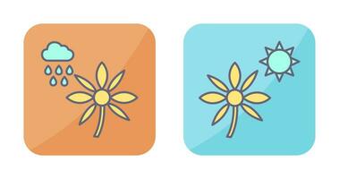 Flower with rain and Flower  Icon vector