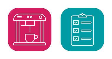 coffee machine and order list Icon vector