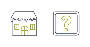 House with Snow and Question Mark Icon vector