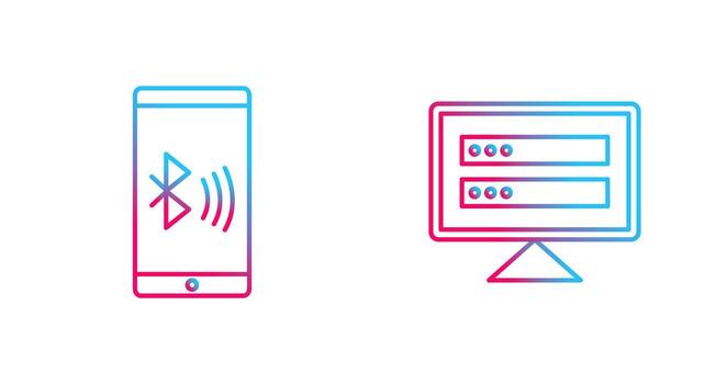 Connected Device and Corrupted data Icon vector