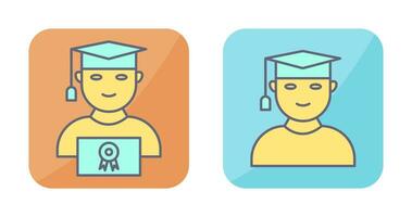 Student Holding Degree and Male Graduate Icon vector