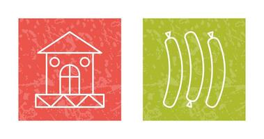 House and Hot Sausage Icon vector