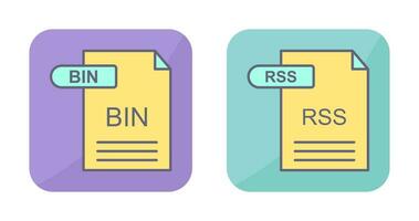 BIN and RSS Icon vector