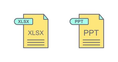 XLSX and PPT Icon vector