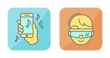 Smartphone and virtual Reality Glasses Icon vector