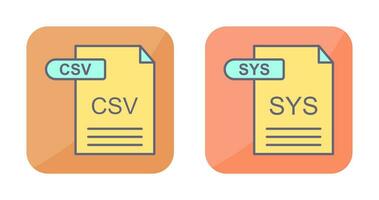 CSV and SYS Icon vector