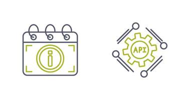 api and calendar Icon vector