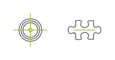 Target and Puzzle Piece Icon vector