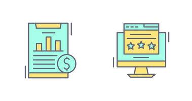 Financial Analytics and Webpage Icon vector