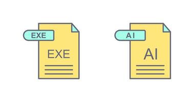 AI and EXE Icon vector