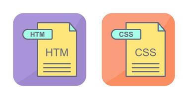 HTM and CSS Icon vector