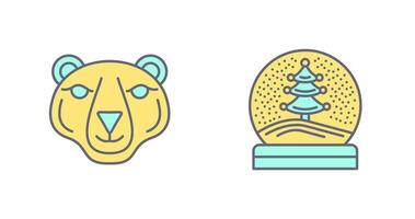 Polar Bear and Snow Globe Icon vector