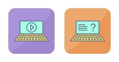 Play Video and Online Exam Icon vector