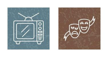 Tv and Theater Masks Icon vector