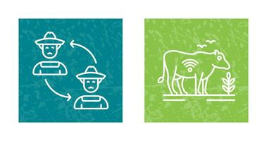 Connect and Cattle Icon vector