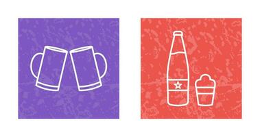 Beers Toasting and Beer Icon vector